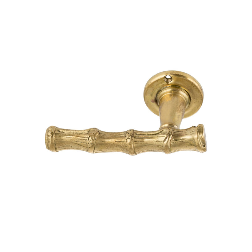 Brera brass bamboo detailed door handle - ilbronzetto