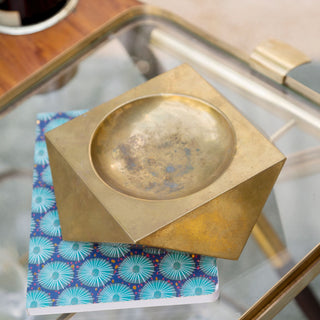 Brucaliffo brass geometrical shaped ashtray - ilbronzetto