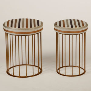 Cage brass stool - ilbronzetto
