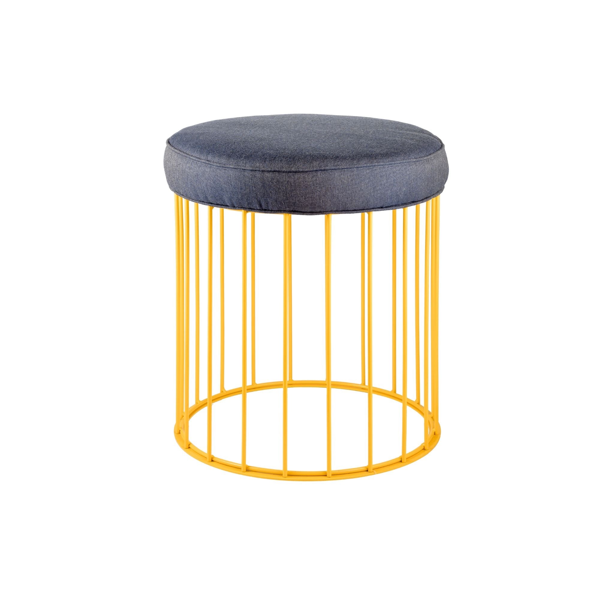 Cage signal yellow iron stool - ilbronzetto
