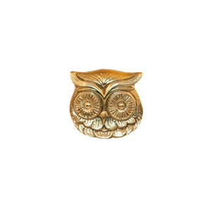 Chalet brass owl face knob - ilbronzetto