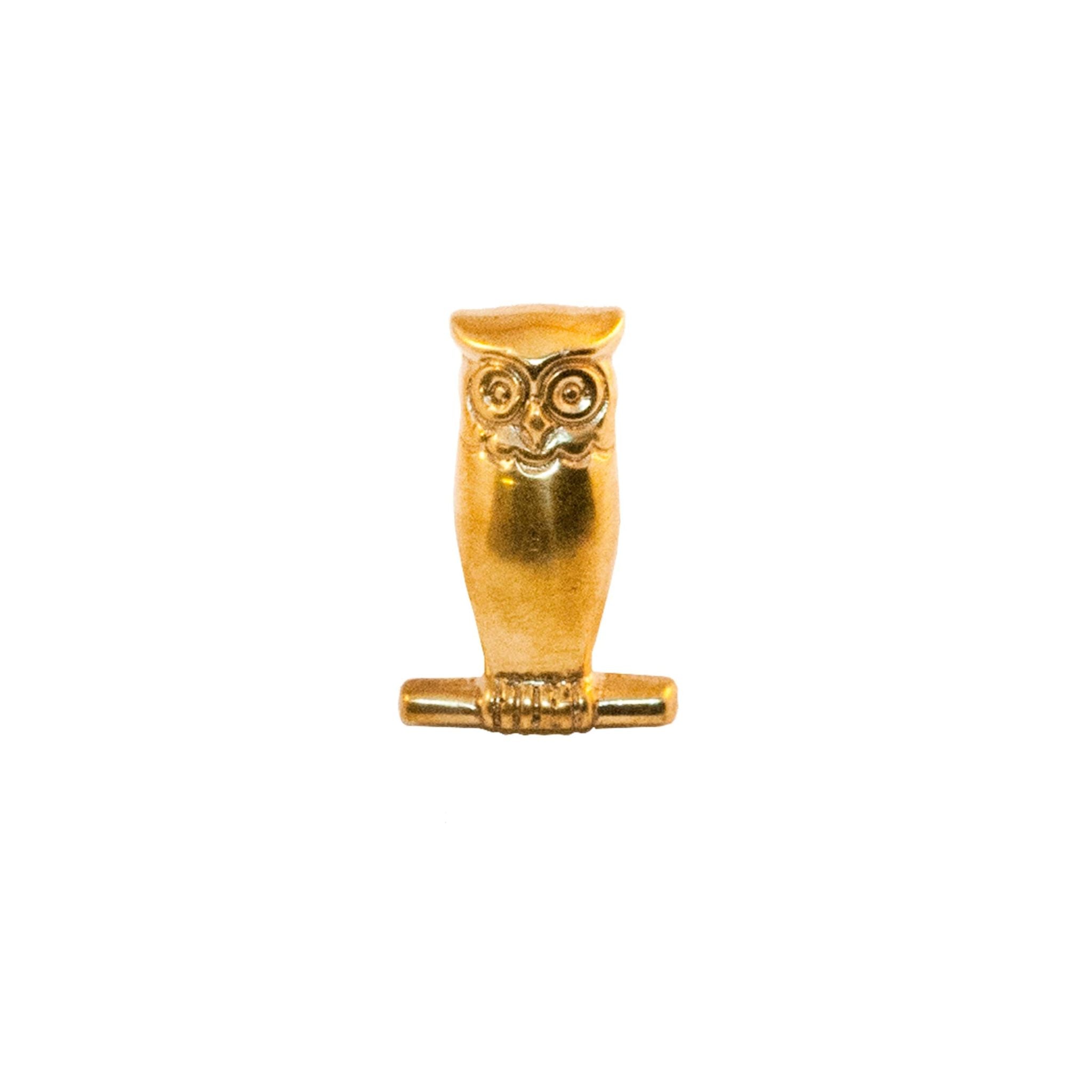 Chalet brass smooth owl knob - ilbronzetto