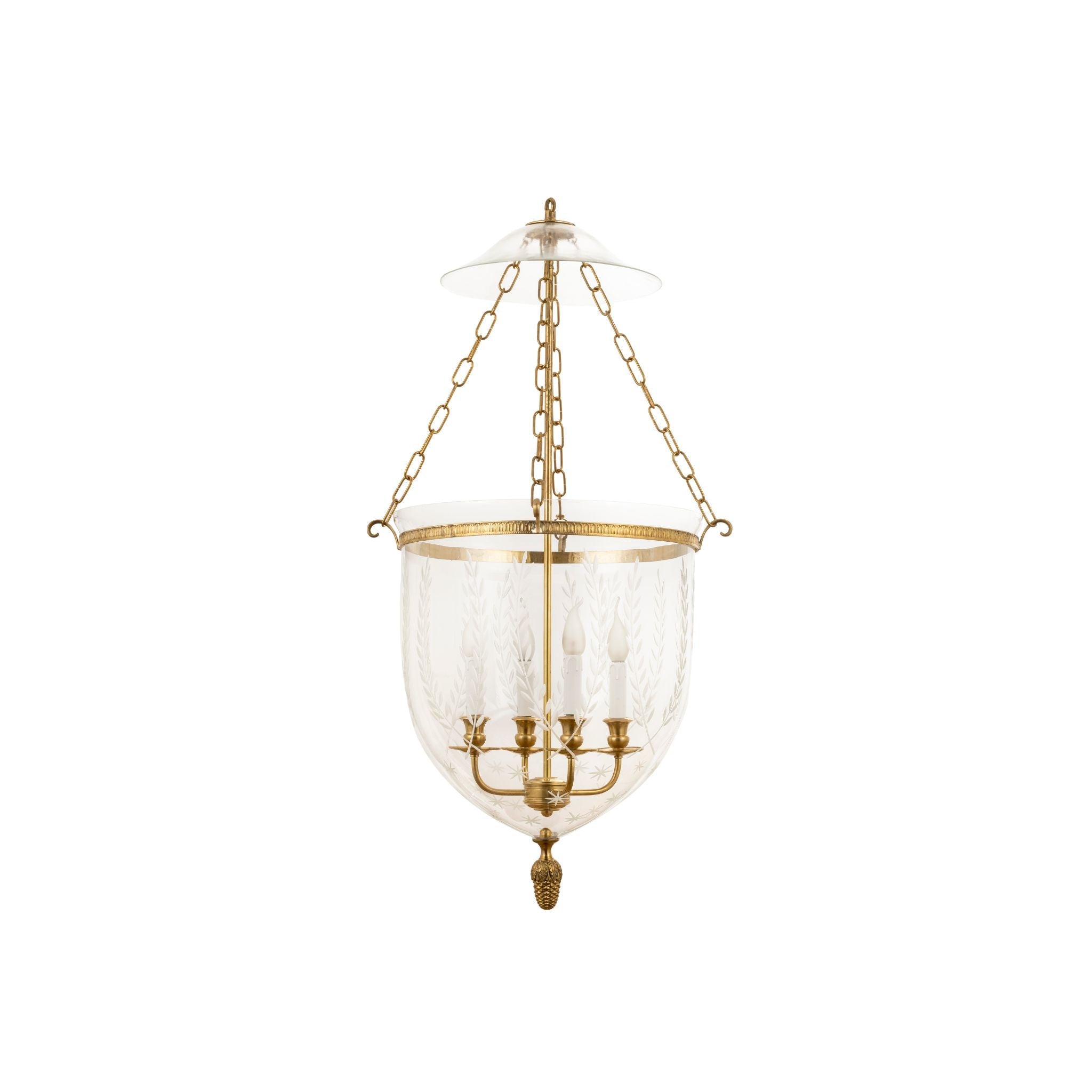 Classic glass and brass hand cut chandelier - ilbronzetto