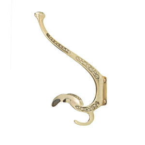 Contemporanea brass hook with carvings - ilbronzetto