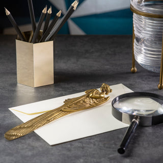 Enchanted angel brass paper cutter - ilbronzetto