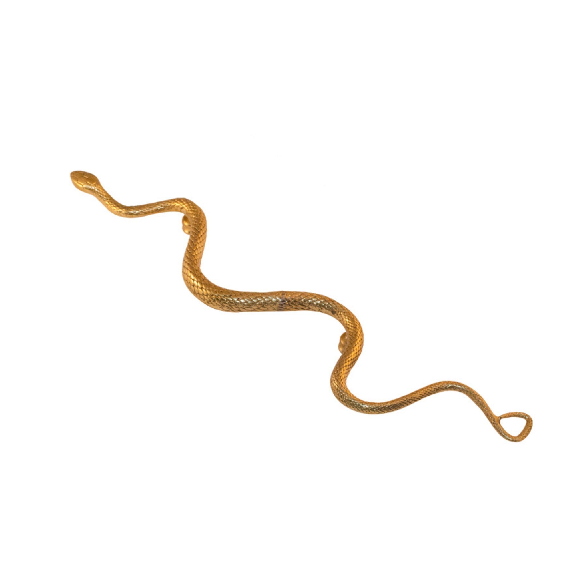 Serpente grande in ottone Fauna pomello - ilbronzetto