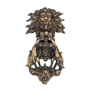 Fauna brass mask knocker - ilbronzetto