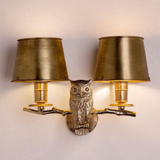 Fauna brass owl wall light - ilbronzetto