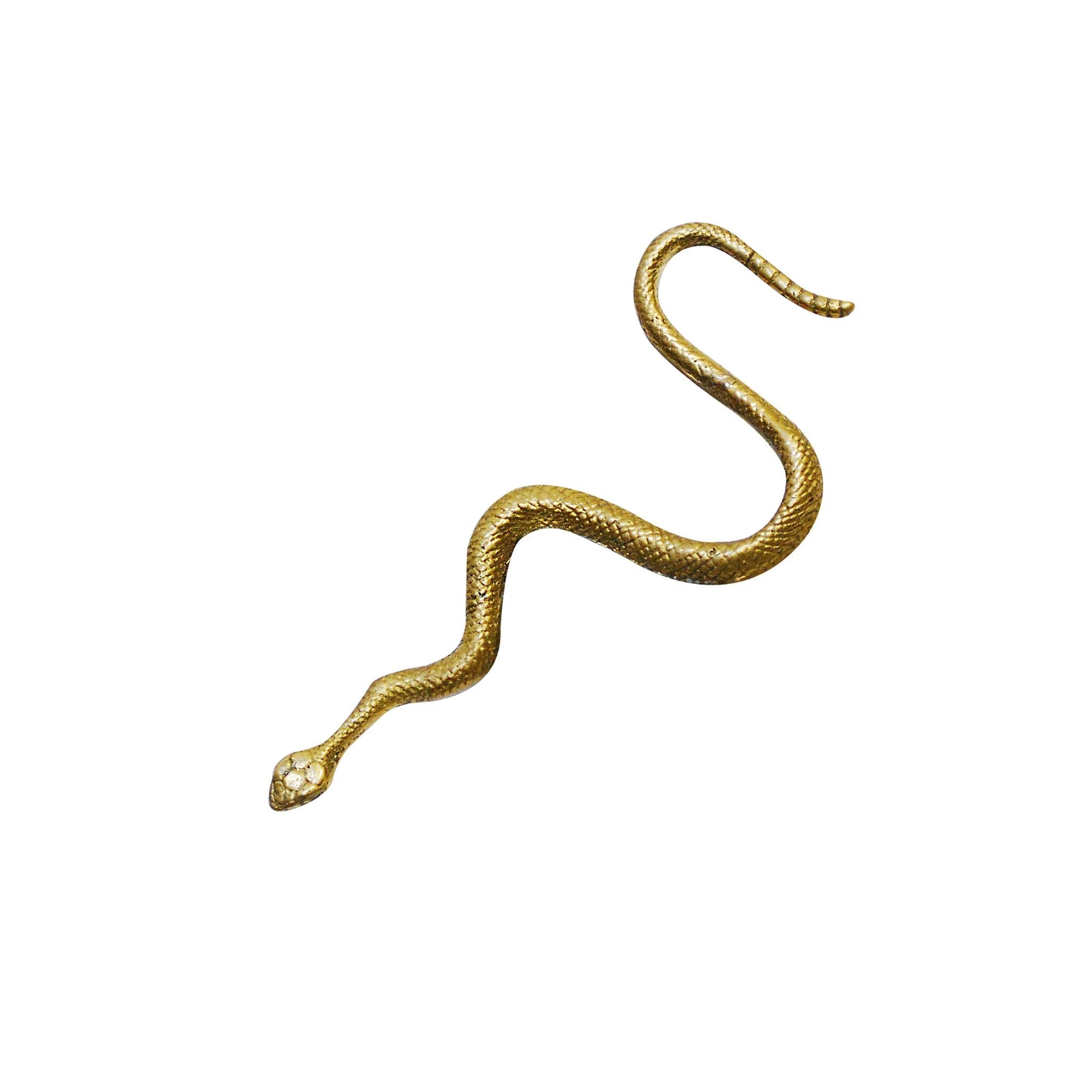 Serpente piccolo in ottone Fauna pomello - ilbronzetto