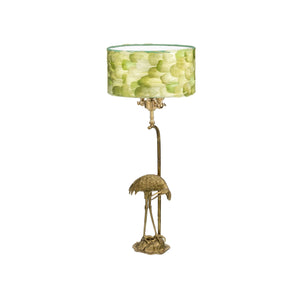 Fauna green brass feathers lampshade ibis table lamp - ilbronzetto