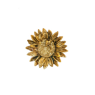 Flora brass sunflower knob - ilbronzetto