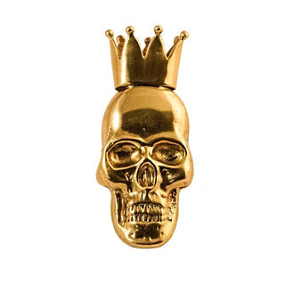 Frankestein brass crowned skull knob - ilbronzetto