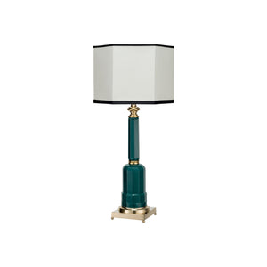 Jacaranda opal green brass table lamp - ilbronzetto