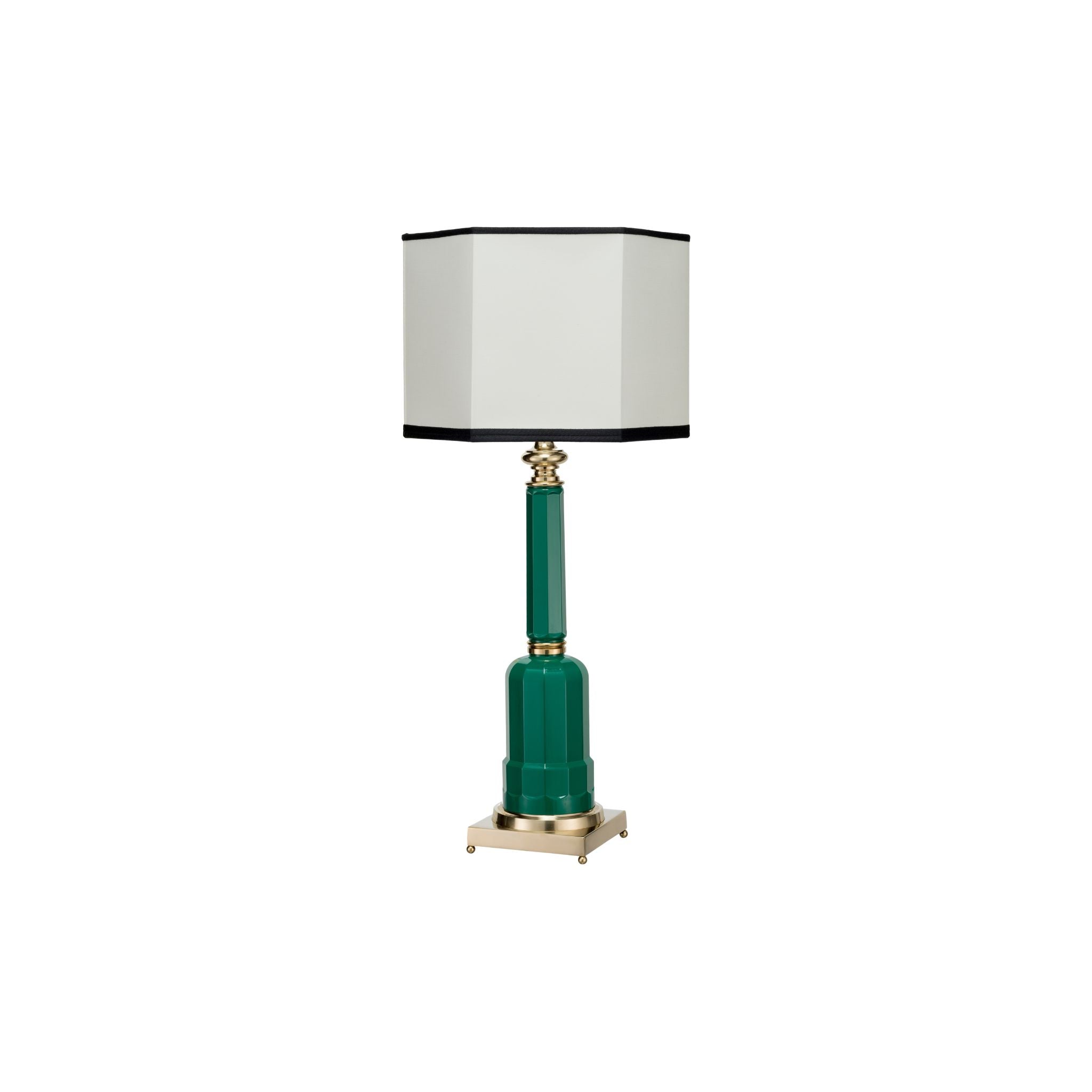 Jacaranda turquoise green brass table lamp - ilbronzetto