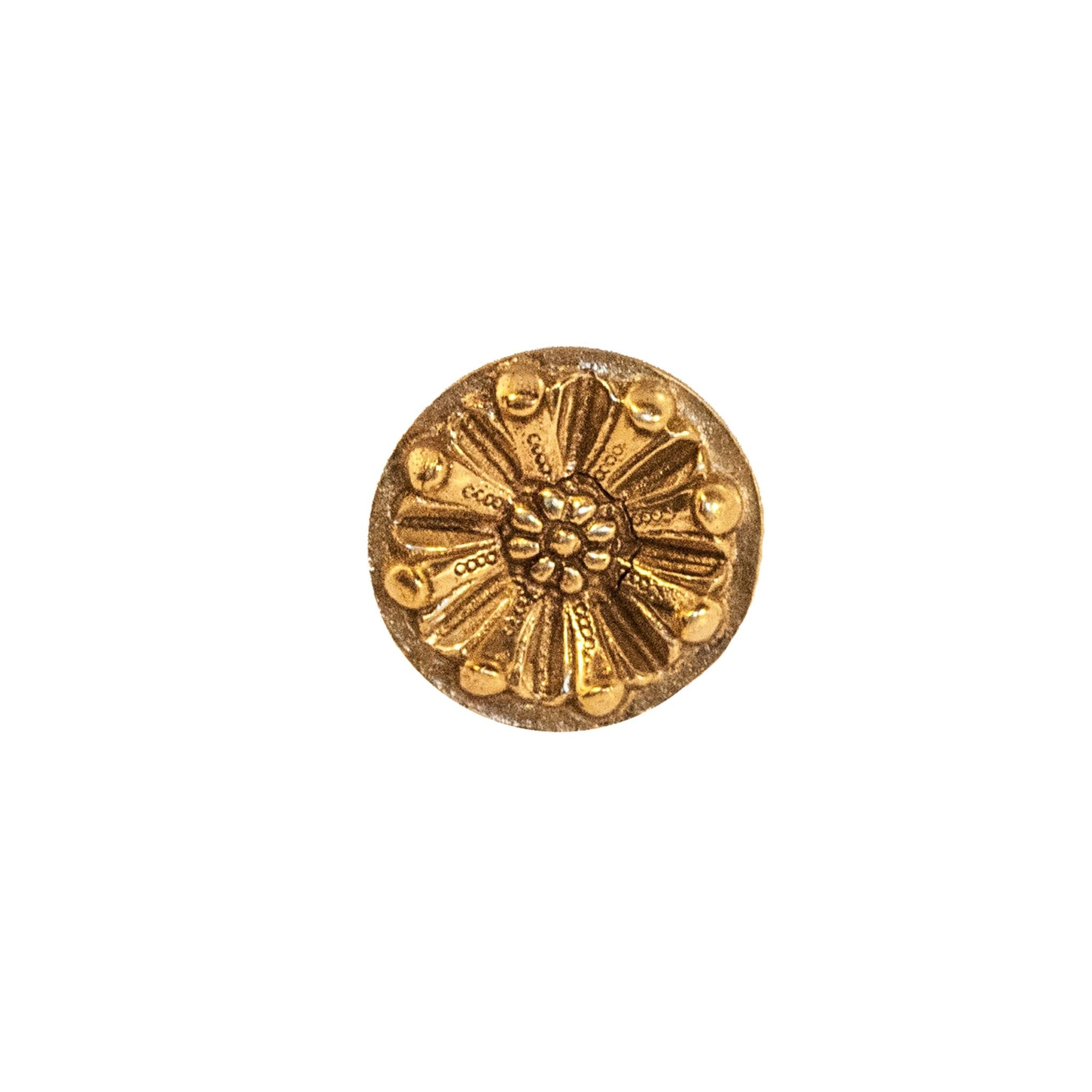 Novecento brass circular daisy knob - ilbronzetto