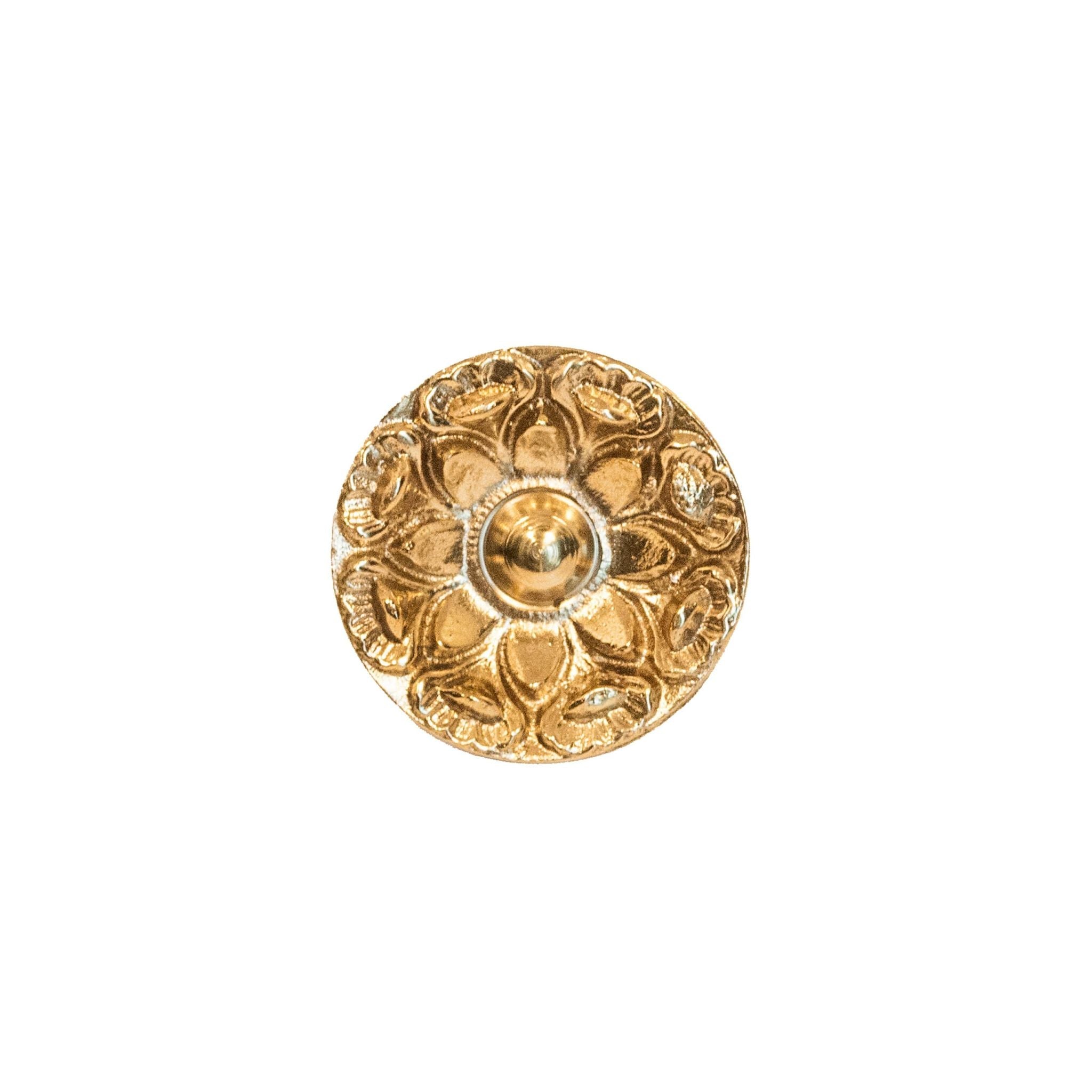 Novecento brass circular sunflower knob - ilbronzetto