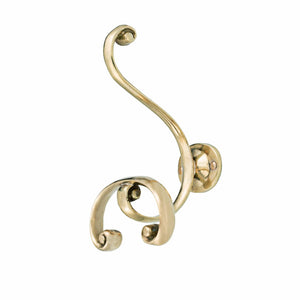 Novecento brass curved hook - ilbronzetto