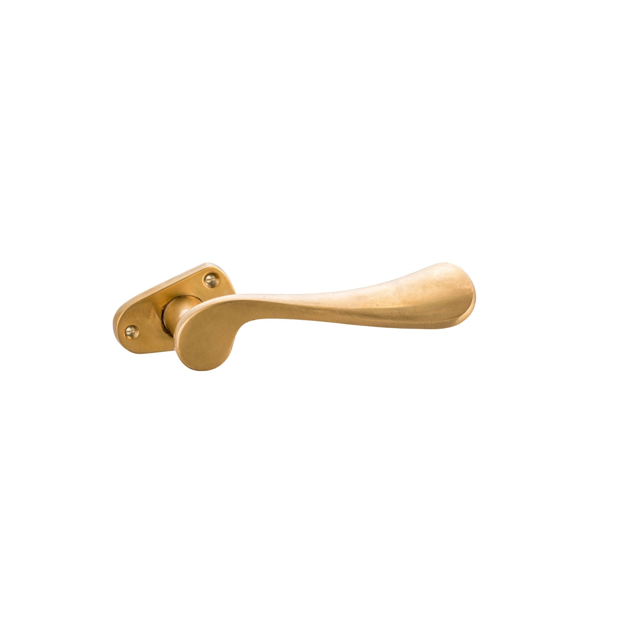 Novecento brass door handle with curves - ilbronzetto