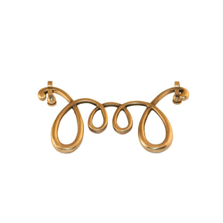 Novecento brass knob with downword curls - ilbronzetto