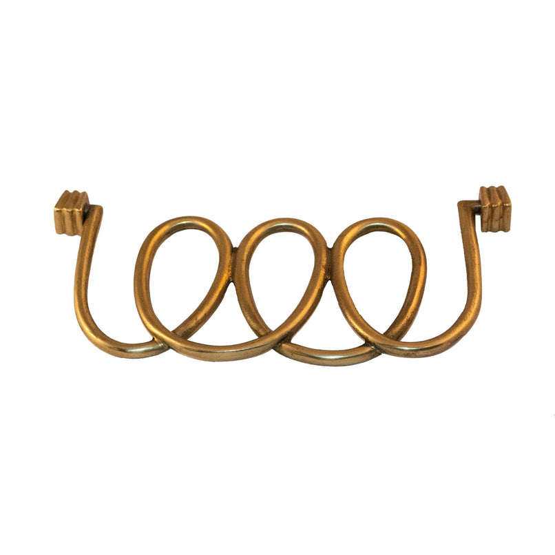 Novecento brass knobwith upward curls - ilbronzetto