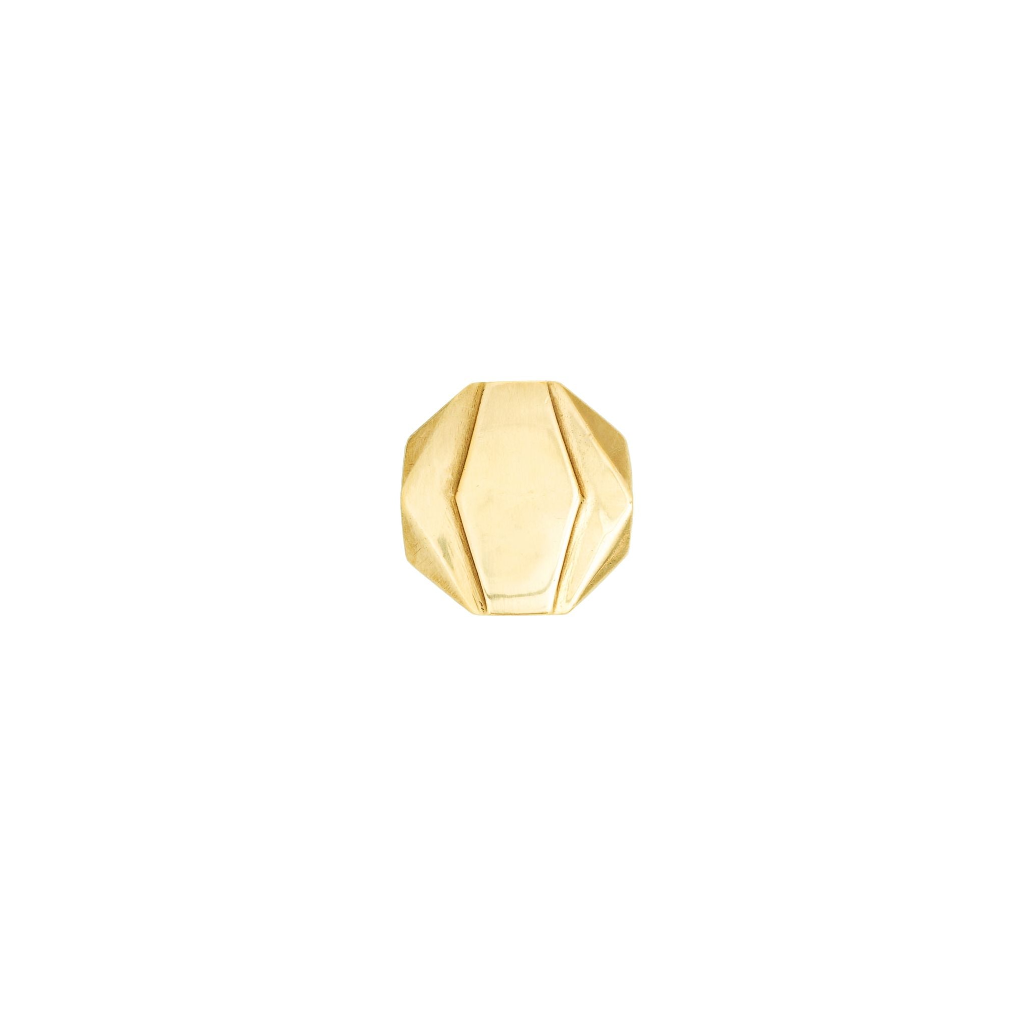 Novecento brass octagonal decorated knob - ilbronzetto