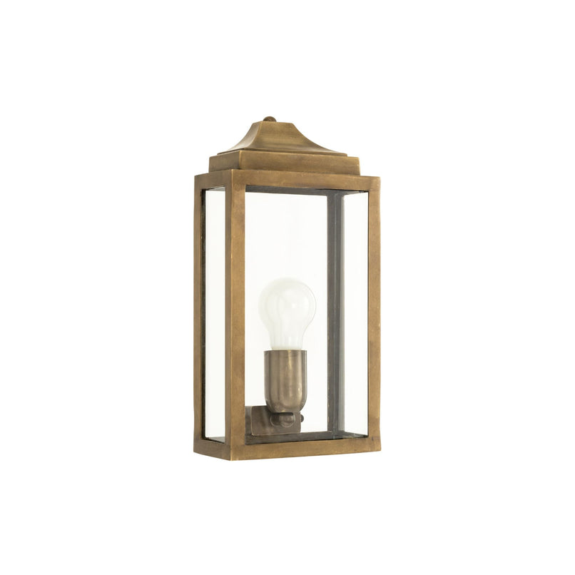 Novecento brass rectangular wall light lantern - ilbronzetto