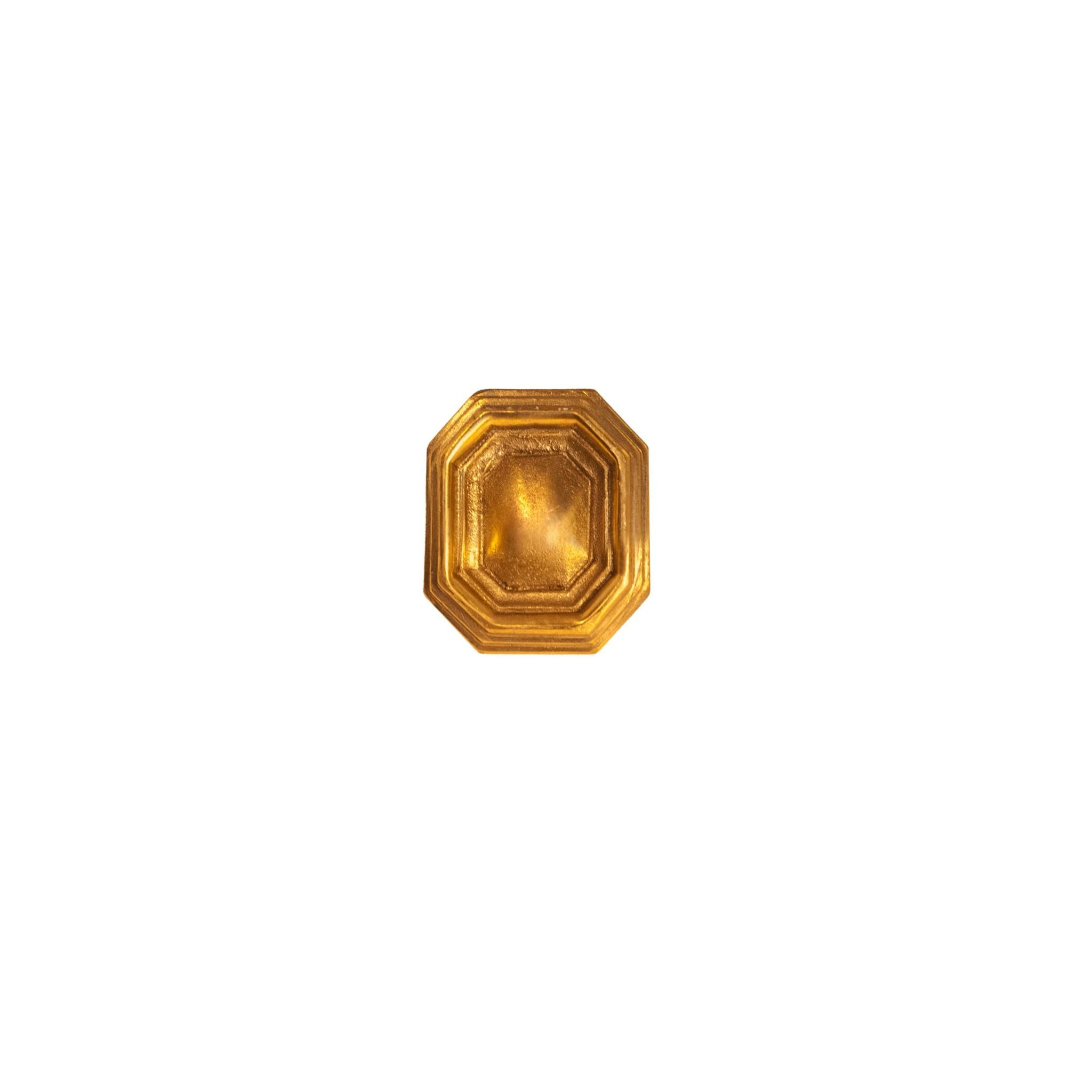 Novecento brass small octagonal knob - ilbronzetto
