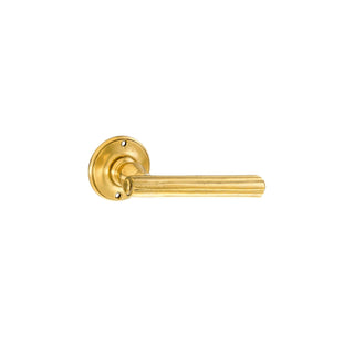 Novecento brass tubolar door handle with grooves - ilbronzetto