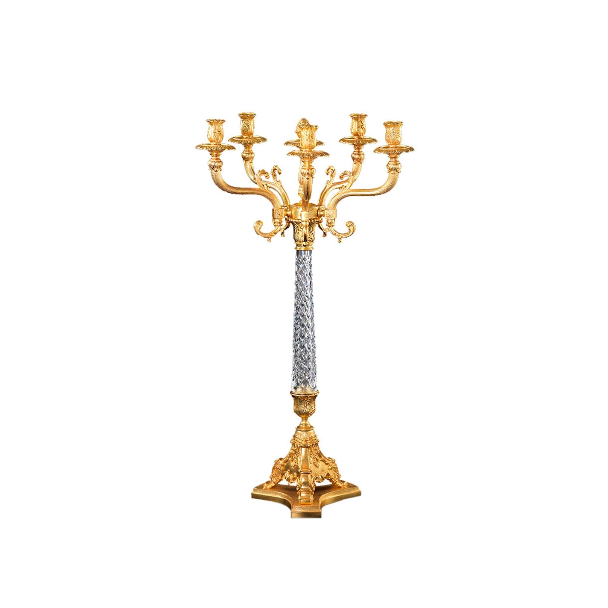 Reggia candelabra crystal steam with six lights - ilbronzetto