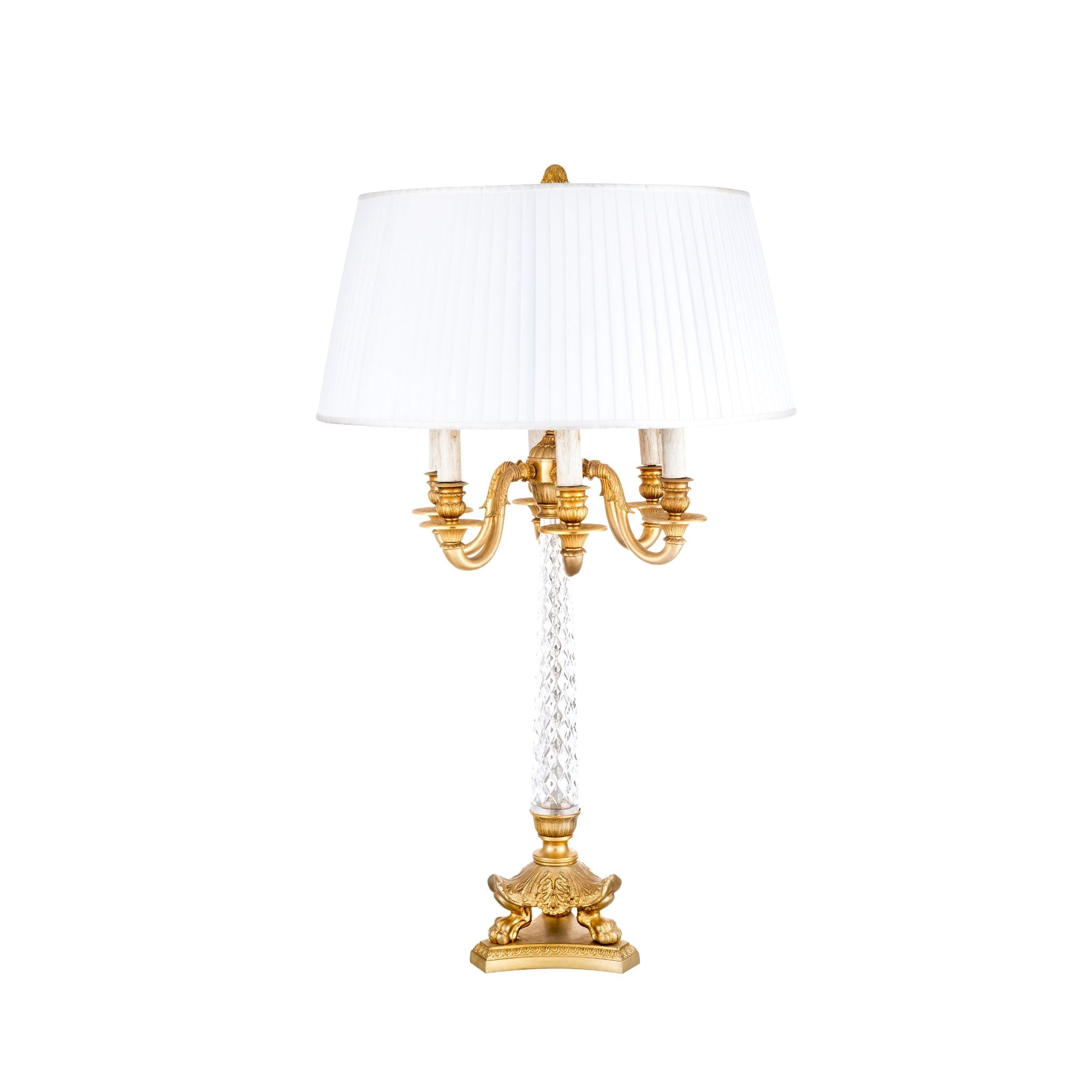 Reggia candelabra fabric lampshade with six lights - ilbronzetto