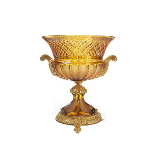 Reggia Medici amber crystal handgrinded vase - ilbronzetto