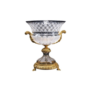 Reggia "medici" vase with bronze casting leaf handles - ilbronzetto