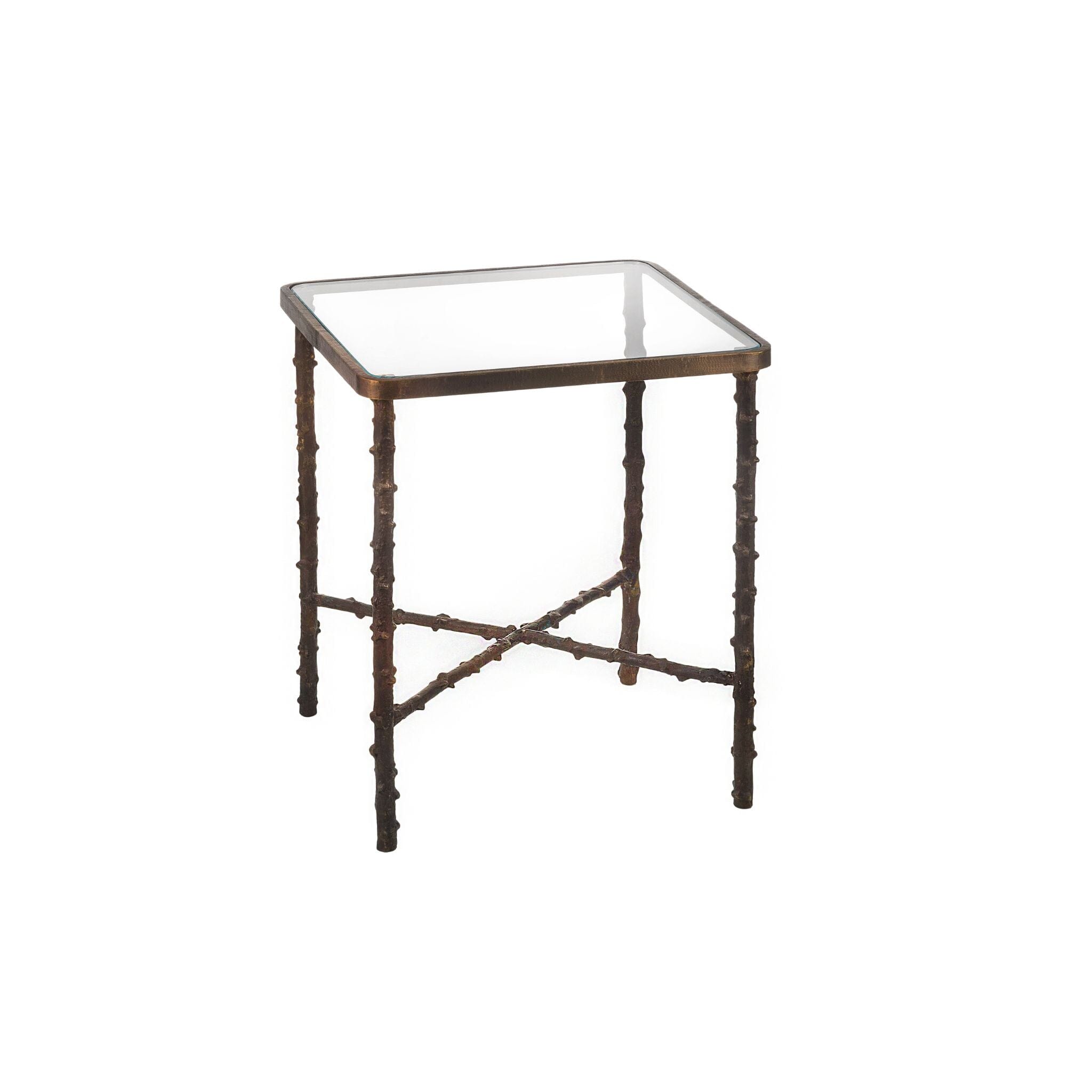 Brass square side table online