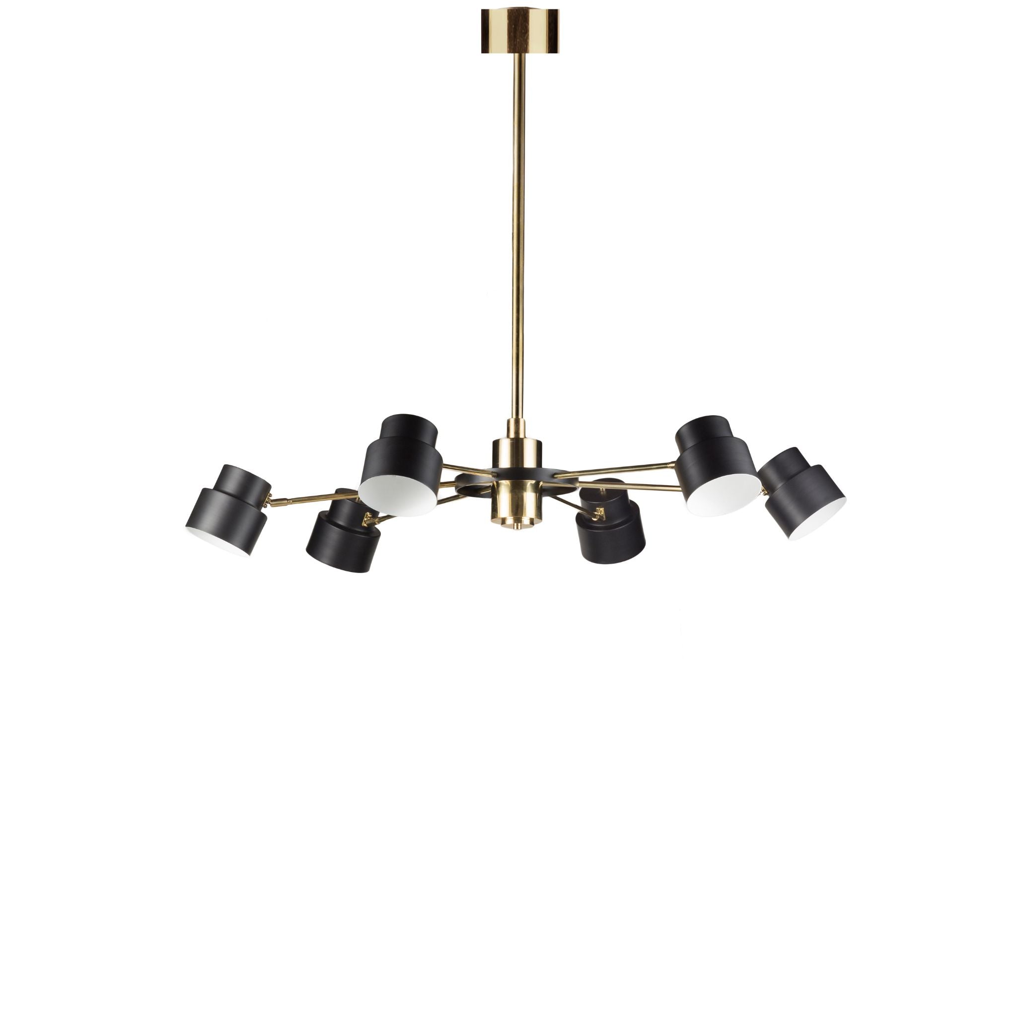 Satellite brass chandelier with six lights - ilbronzetto