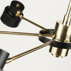 Satellite brass chandelier with six lights - ilbronzetto