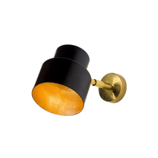 Satellite jet black brass wall light - ilbronzetto