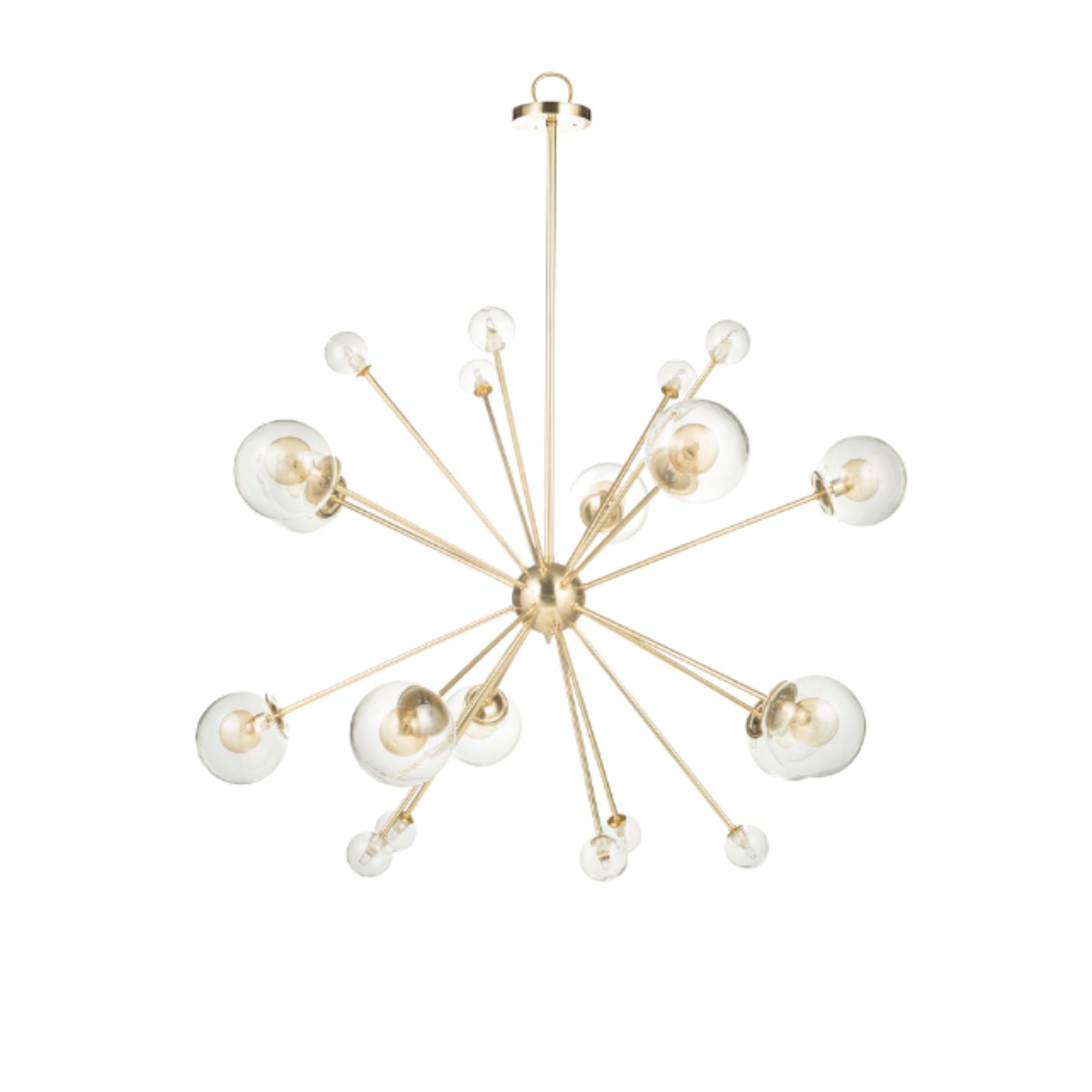 Sputnik brass chandelier with glass sphere - ilbronzetto