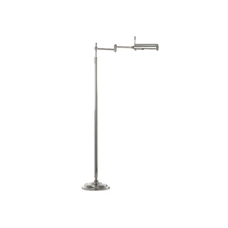Studio adjustable brass floor lamp with cylindrical lampshade - ilbronzetto