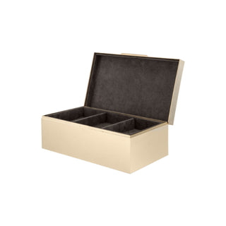 Treasure brass rectangular box with zippered top - ilbronzetto