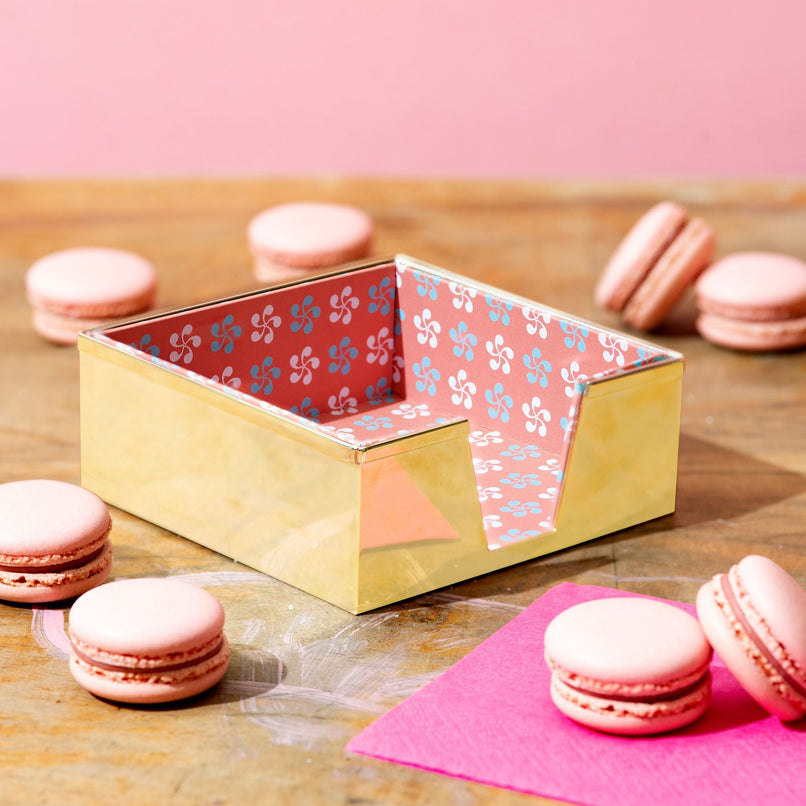 Treasure squared brass napkin holder - ilbronzetto