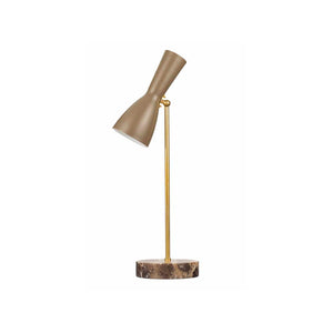 Wormhole beige grey brass table lamp - ilbronzetto