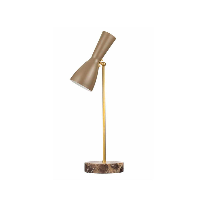 Wormhole beige grey brass table lamp - ilbronzetto