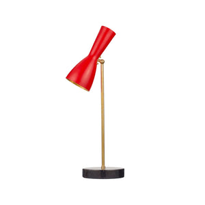 Wormhole carmine red brass table lamp - ilbronzetto