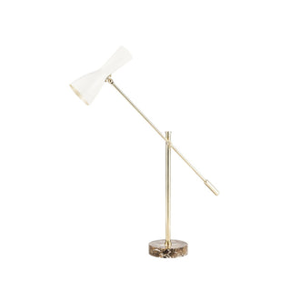 Wormhole cream brass one joint arm brass table lamp - ilbronzetto