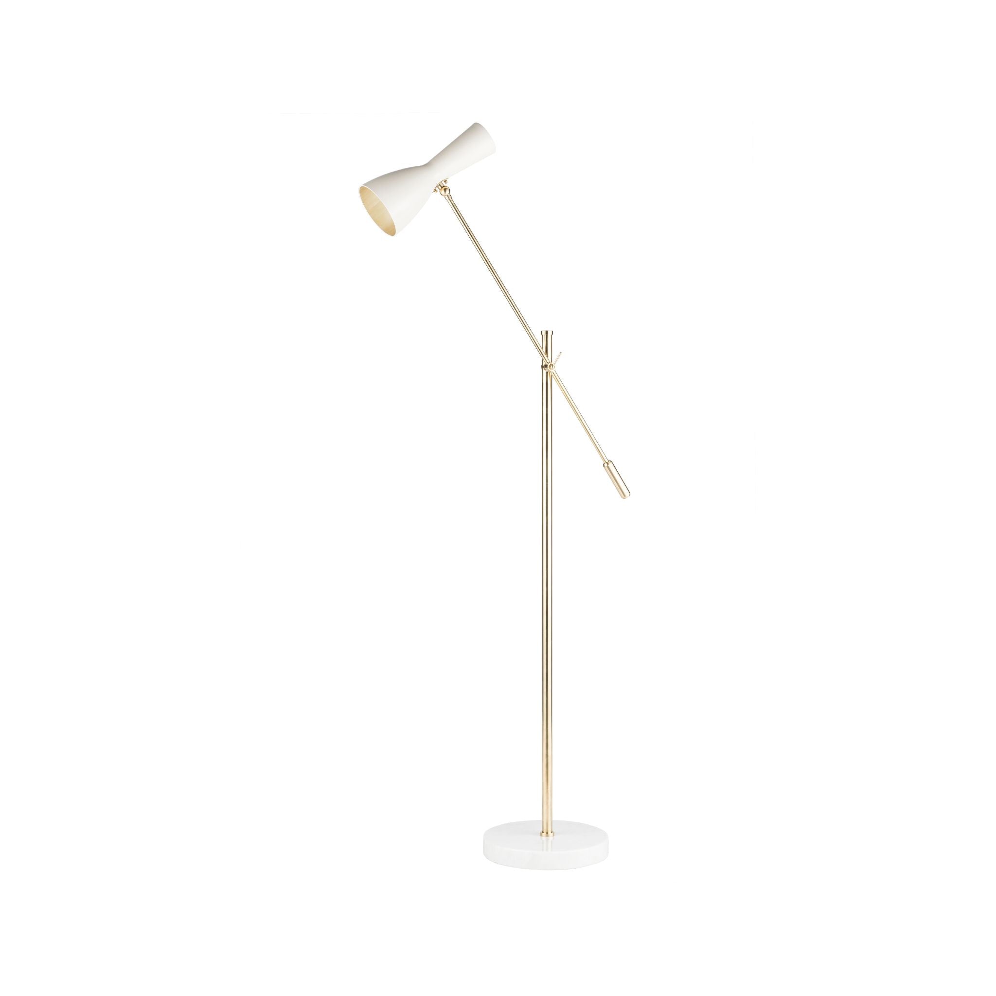 Wormhole cream brass one joint arm stand floor lamp - ilbronzetto