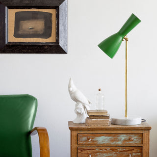 Wormhole grass green brass table lamp - ilbronzetto