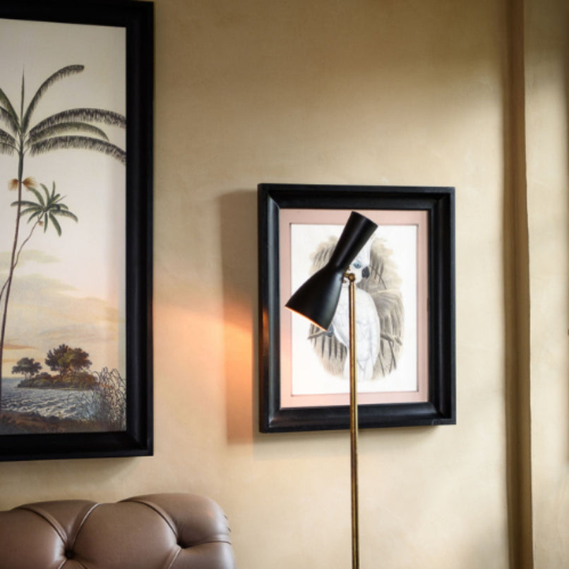 Wormhole jet black brass stand floor lamp - ilbronzetto