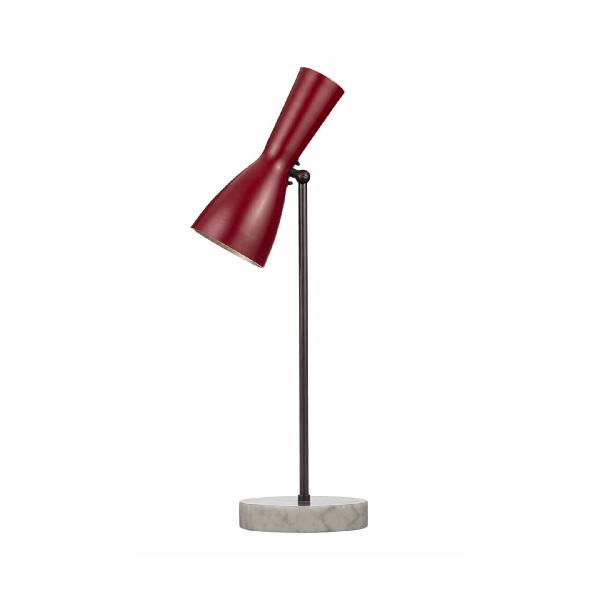 Wormhole wine red brass table lamp - ilbronzetto