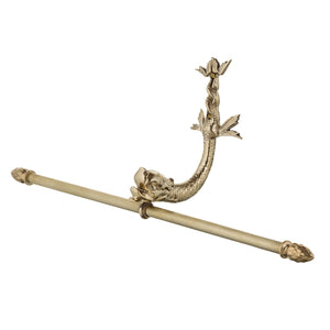Zante brass double towel holder with dolphin - ilbronzetto