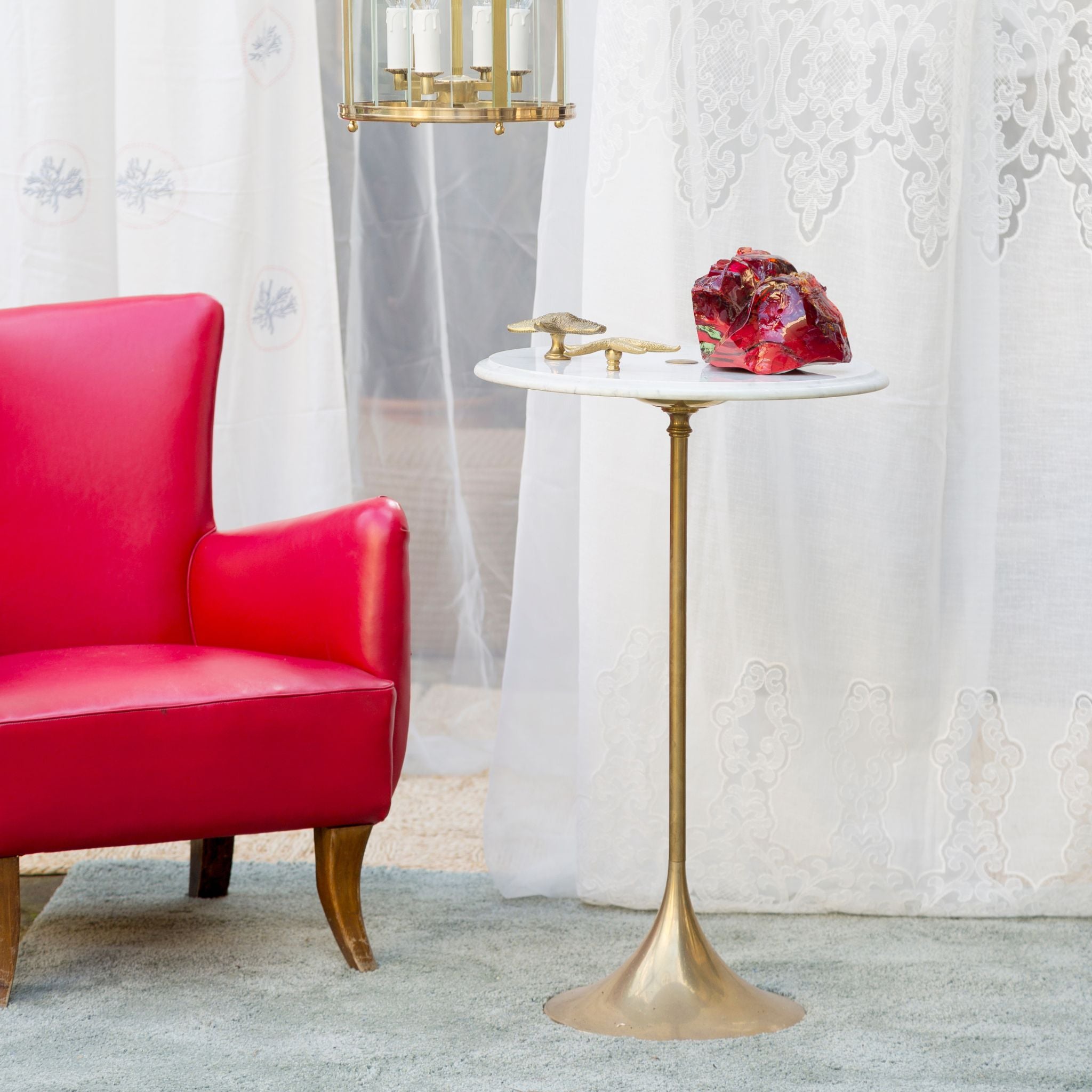 Jacaranda strawberry red brass table lamp – ilbronzetto